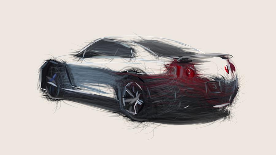 Nissan GT R Prototype Draw Digital Art by CarsToon Concept - Fine Art ...