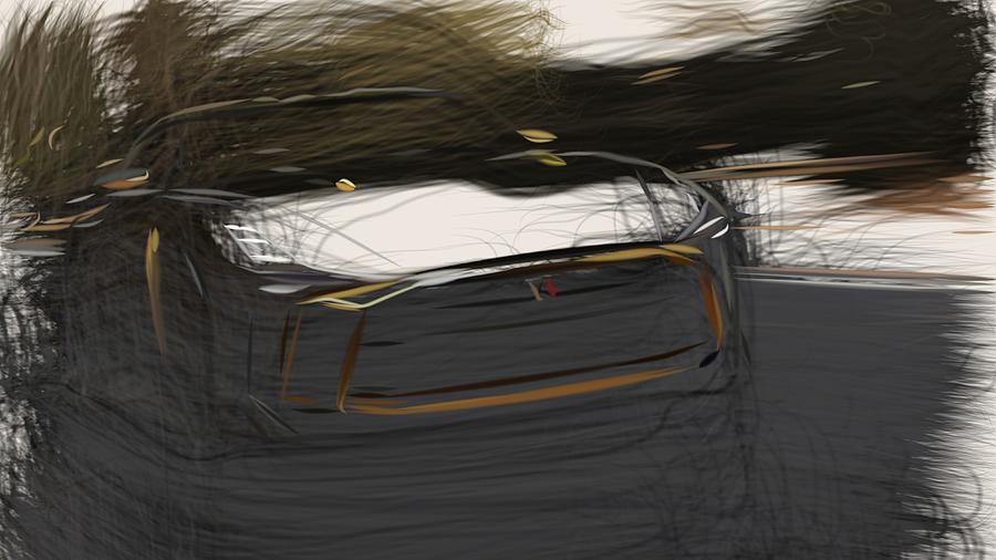Nissan GT R50 Drawing #3 Digital Art by CarsToon Concept