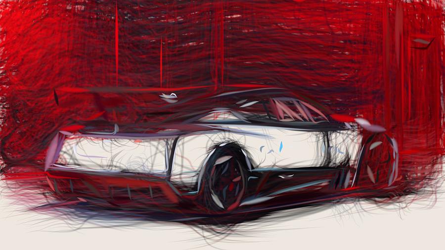 Nissan Leaf RC Drawing #3 Digital Art by CarsToon Concept
