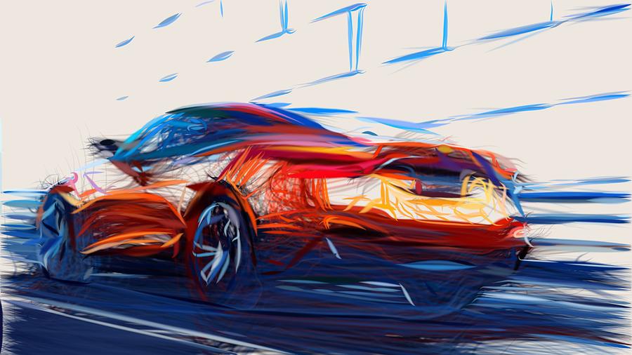Nissan Sport Sedan Drawing #3 Digital Art by CarsToon Concept