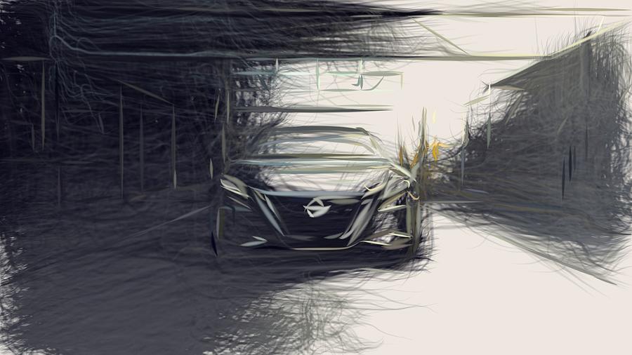 Nissan Vmotion 2.0 Drawing #3 Digital Art by CarsToon Concept
