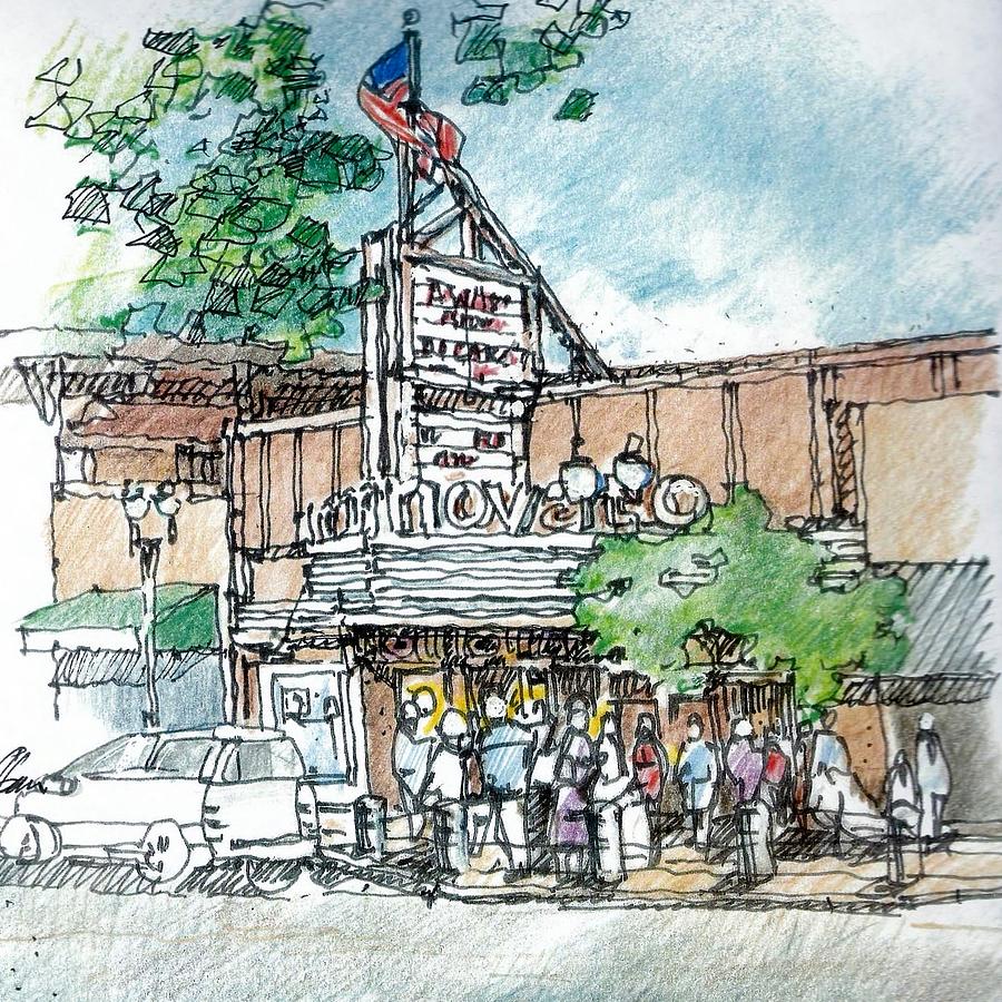 Novato Towncenter Drawing By Andrew Drozdowicz Fine Art America