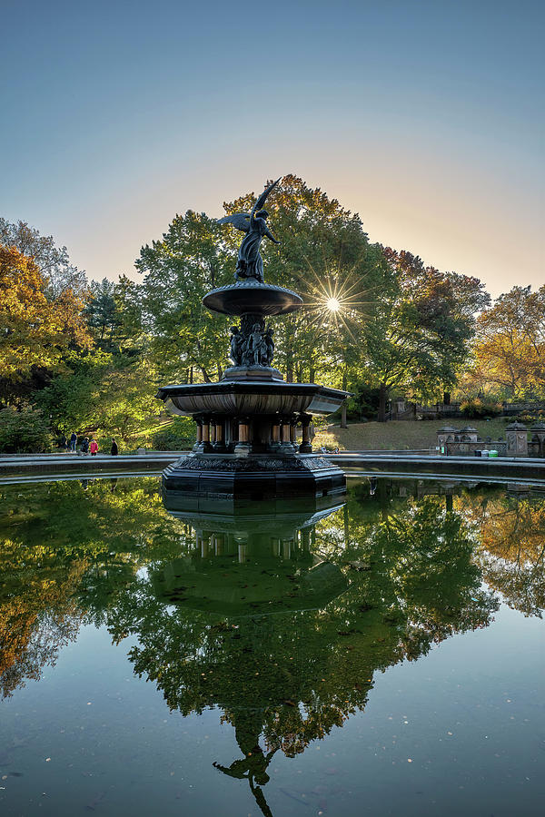 Ny, Nyc, Central Park, Bethesda Terrace, Bethesda Fountain #2 Digital Art by Lumiere