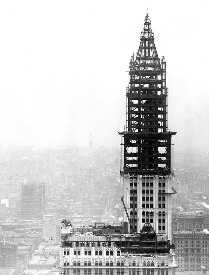 Nyc, Woolworth Building Construction Photograph by Science Source ...