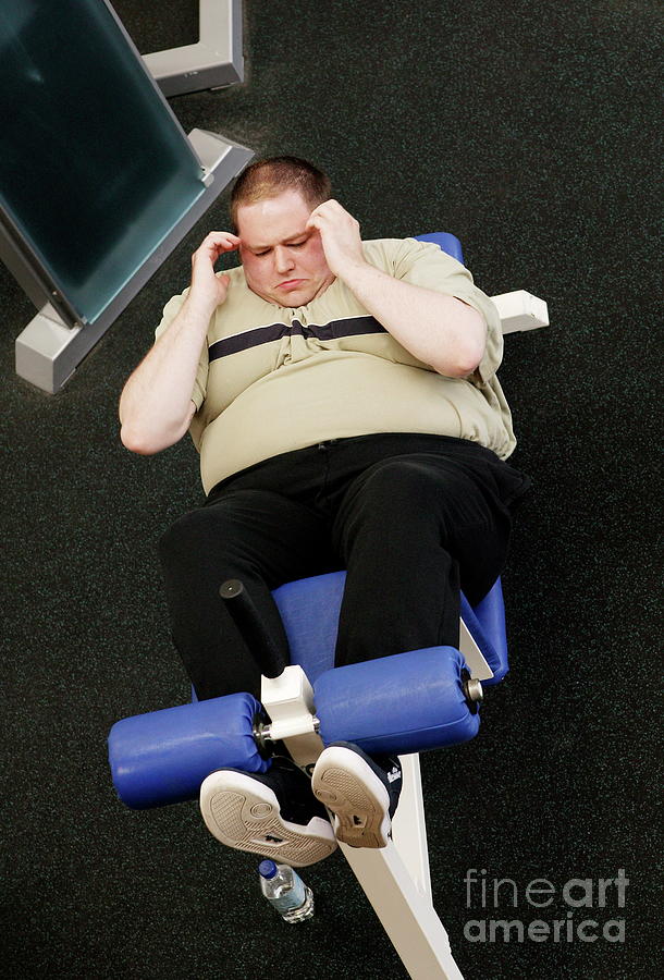 Obese Man Exercising #2 Photograph by Michael Donne/science Photo Library