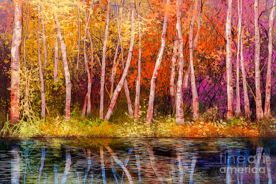 Paint Digital Art - Oil Painting Landscape - Colorful by Pluie r Paint Digital Art - Oil Painting Landscape - Colorful by Pluie r