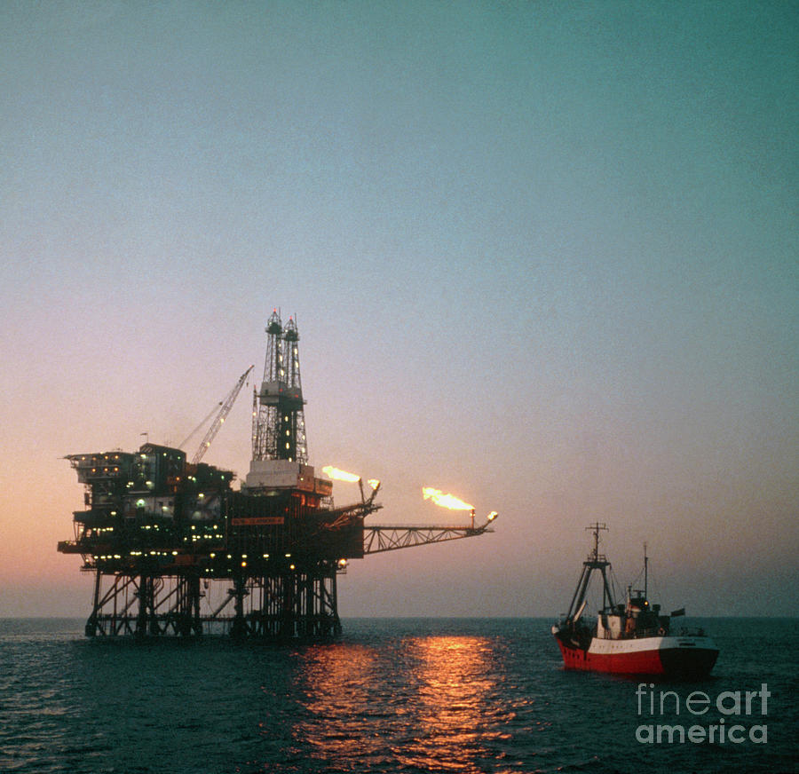 Oil Rig In North Sea #2 Photograph by Richard Folwell/science Photo Library