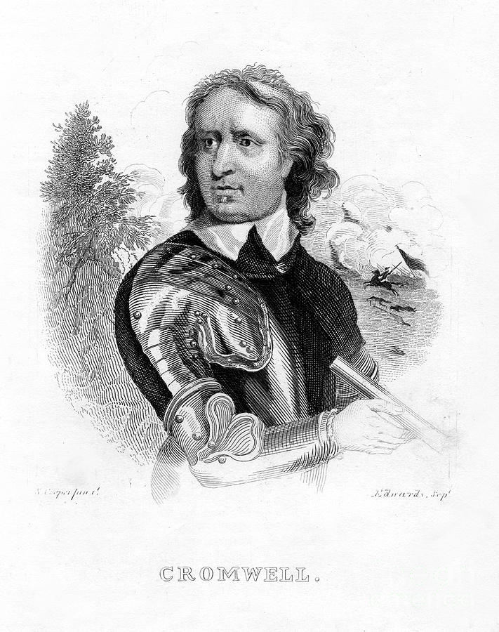 Oliver Cromwell, English Military #2 Drawing by Print Collector