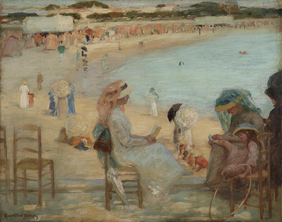 Vintage Painting - On The Beach by Rupert Bunny