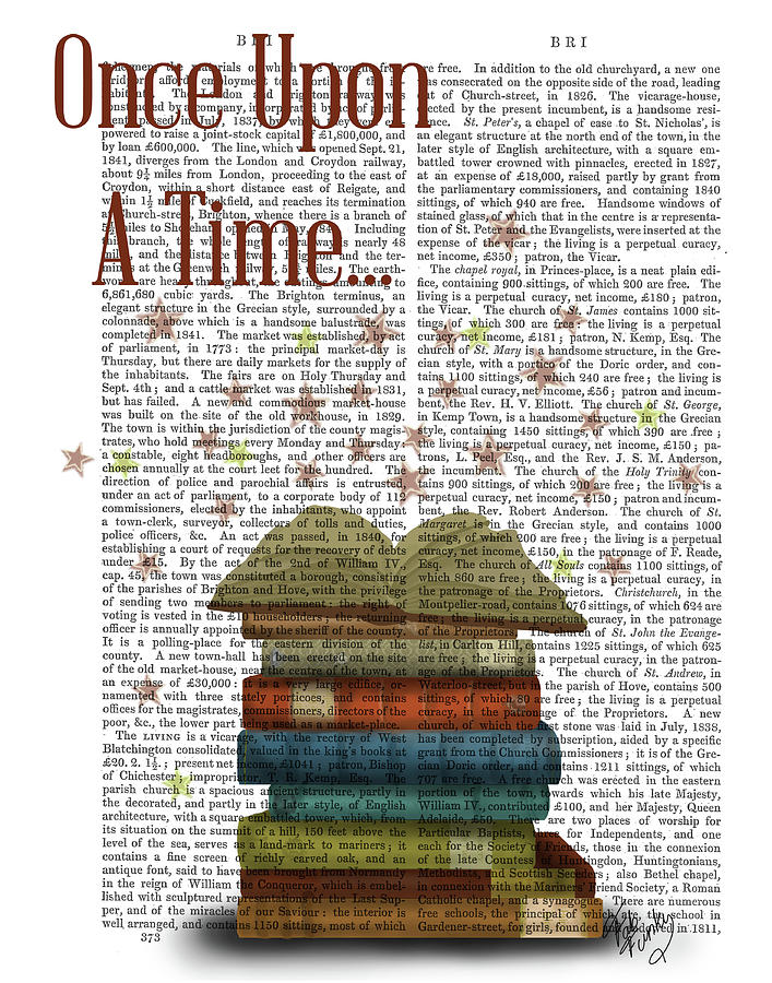 Once Upon A Time Books #2 Painting by Fab Funky