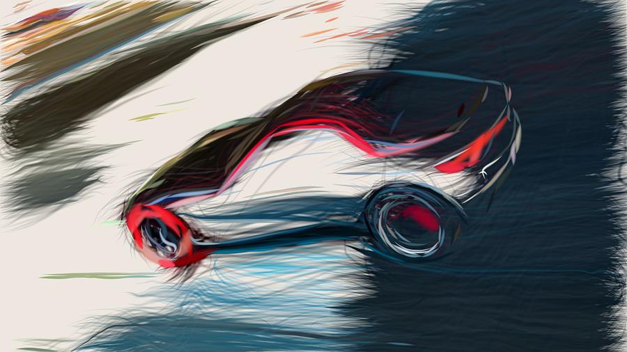 Opel GT Draw #3 Digital Art by CarsToon Concept