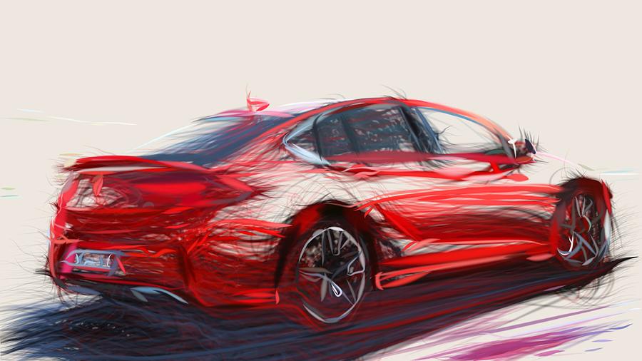 Opel Insignia GSi Drawing #3 Digital Art by CarsToon Concept
