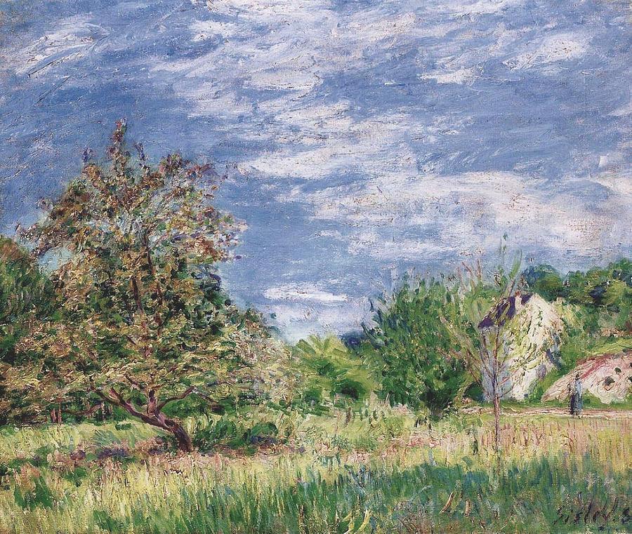 Alfred Sisley Painting - Orchard in Spring #2 by Alfred Sisley