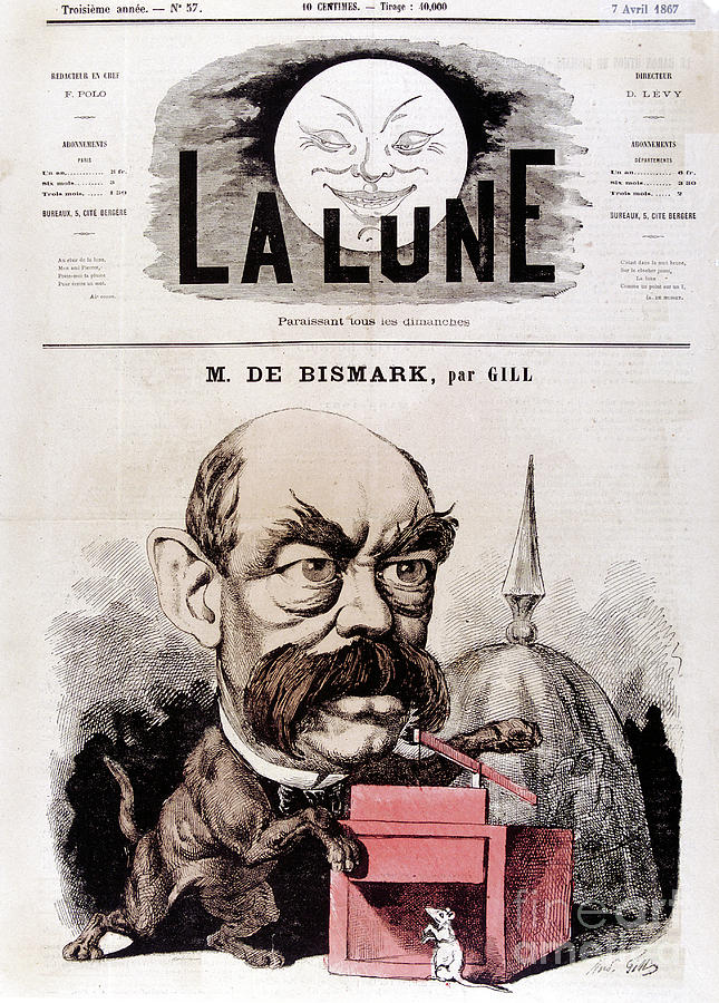 Otto Von Bismarck German Statesman #2 Drawing by Print Collector