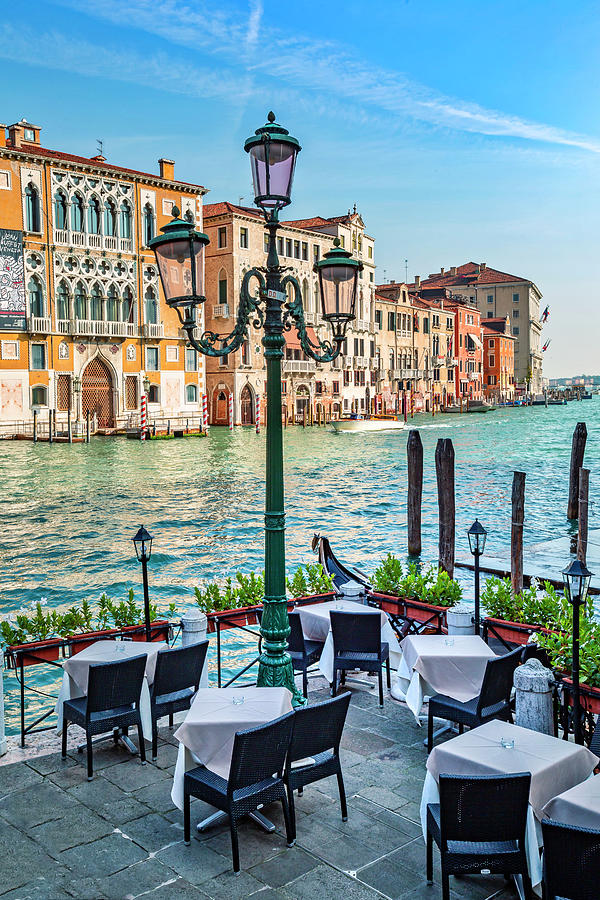 Outdoor Cafe, Venice, Italy #2 Digital Art by Lumiere