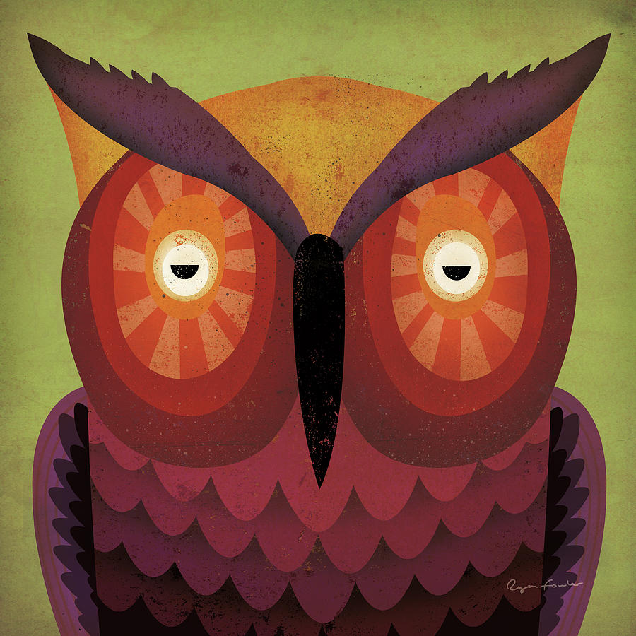 Animal Drawing - Owl Wow #2 by Ryan Fowler