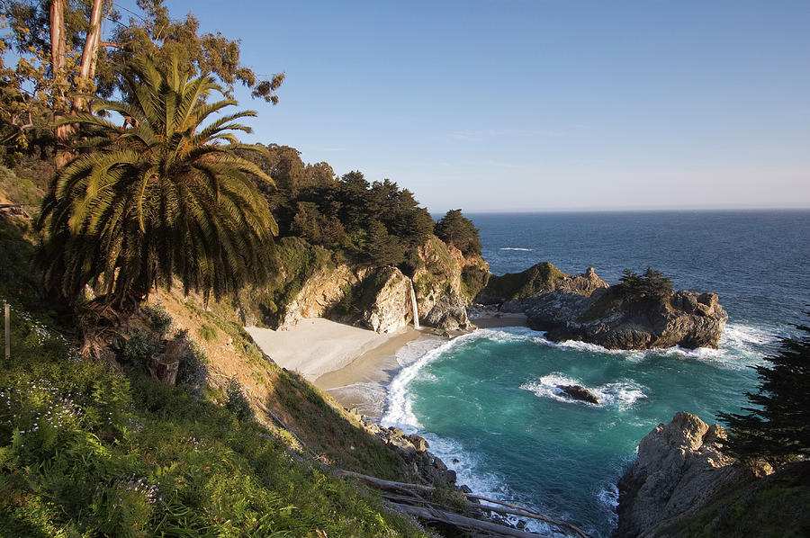 Pacific Ocean Landscape With Waterfall #2 by John Elk