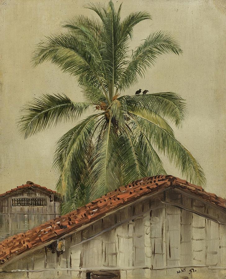 Frederic Edwin Church Painting - Palm Trees and Housetops, Ecuador - Digital Remastered Edition by Frederic Edwin Church