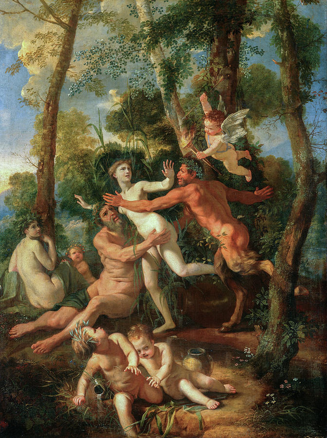 Greek Painting - Pan and Syrinx #2 by Nicolas Poussin