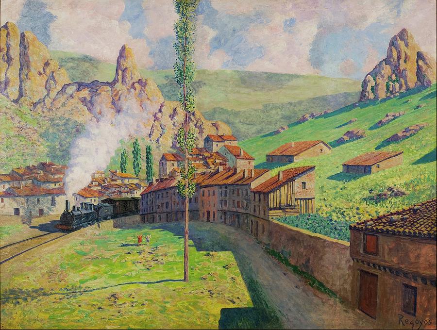 Pancorbo- Passing Train Painting by Dario De Regoyos Pancorbo- Passing Train Painting by Dario De Regoyos