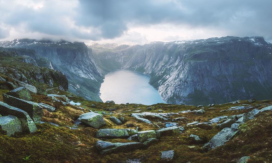 Nature Photograph - Panorama Of Ringedalsvatnet Lake #2 by Ivan Kmit