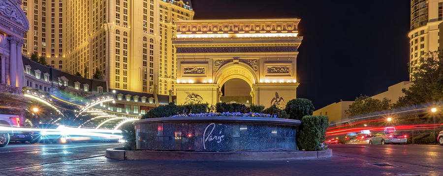 Paris Las Vegas Nevada Hotel At Night #2 Photograph by Alex Grichenko