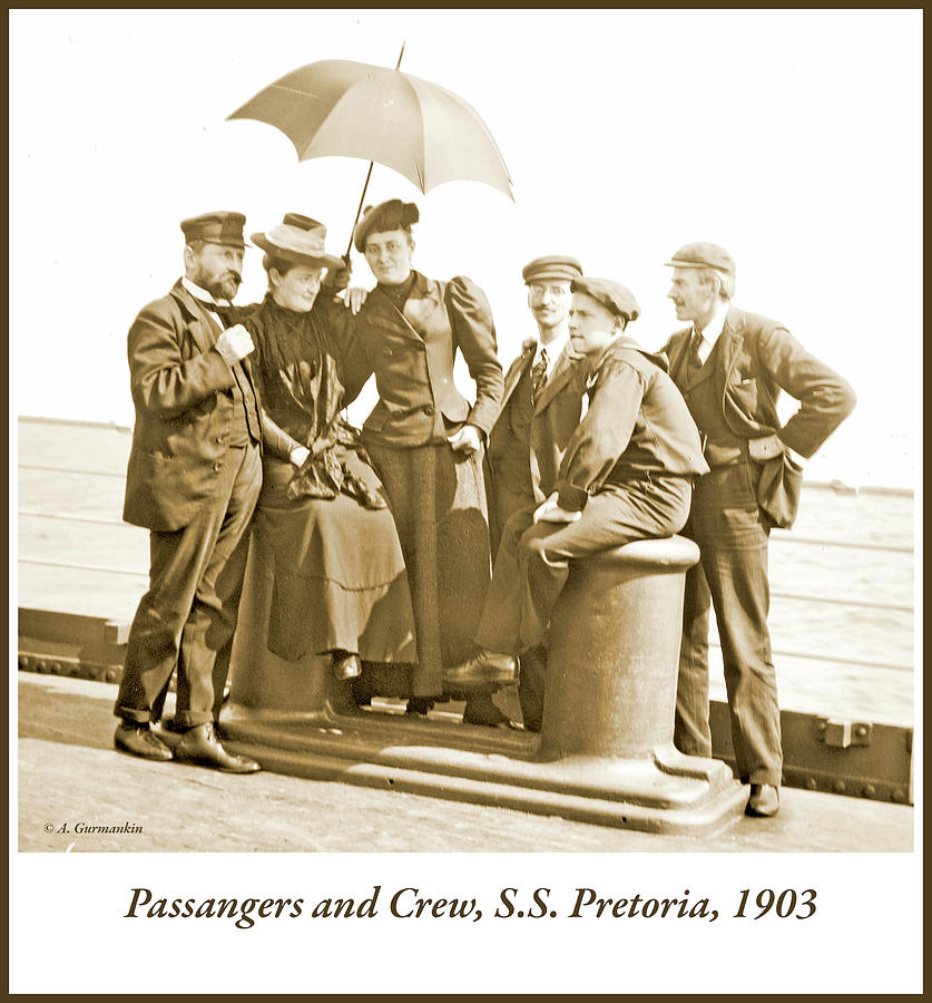 Passangers and Crew, S.S. Pretoria, 1903, Vintage Photograph #2 Photograph by A Macarthur Gurmankin