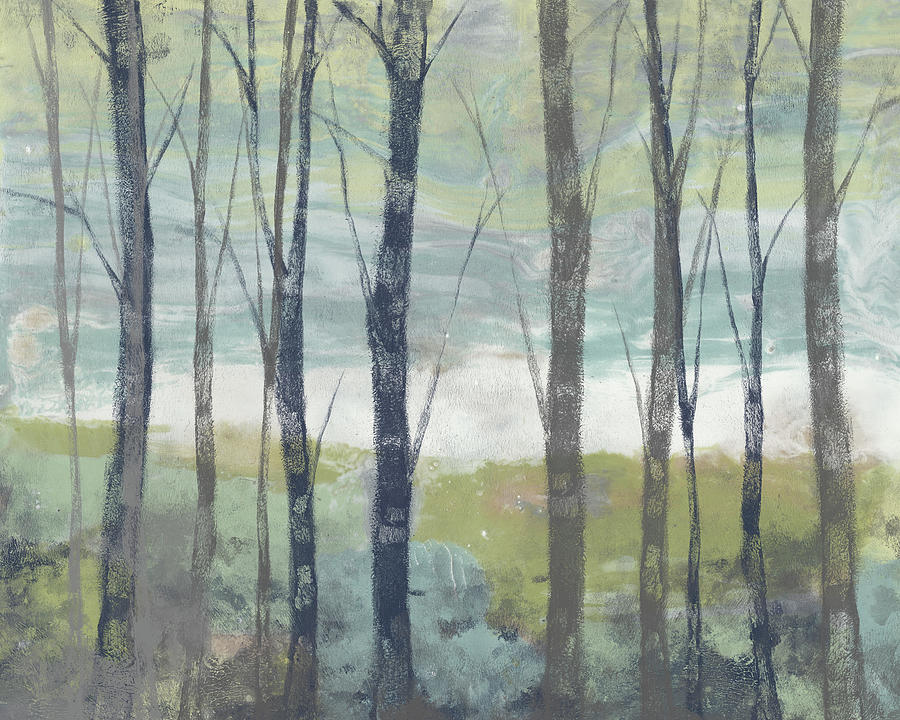 Landscape Painting - Pastel Birches I #2 by Jennifer Goldberger