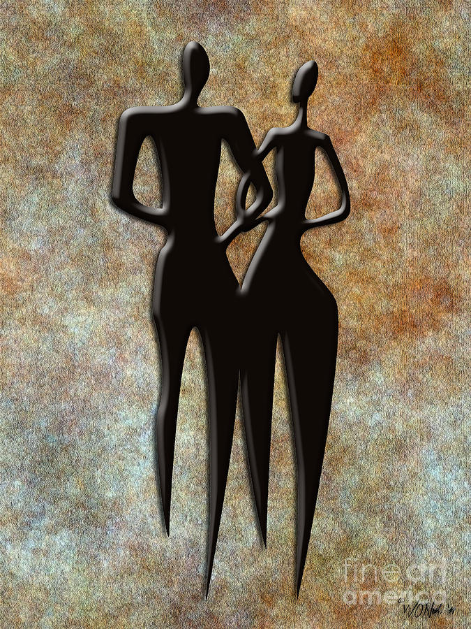 Abstract Digital Art - 2 People by Walter Neal