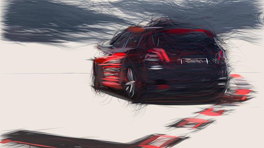 Peugeot 308 R Drawing #3 Digital Art by CarsToon Concept