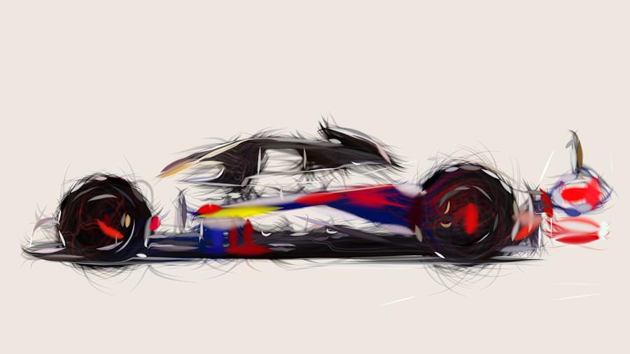 Peugeot 905B Draw #2 Digital Art by CarsToon Concept