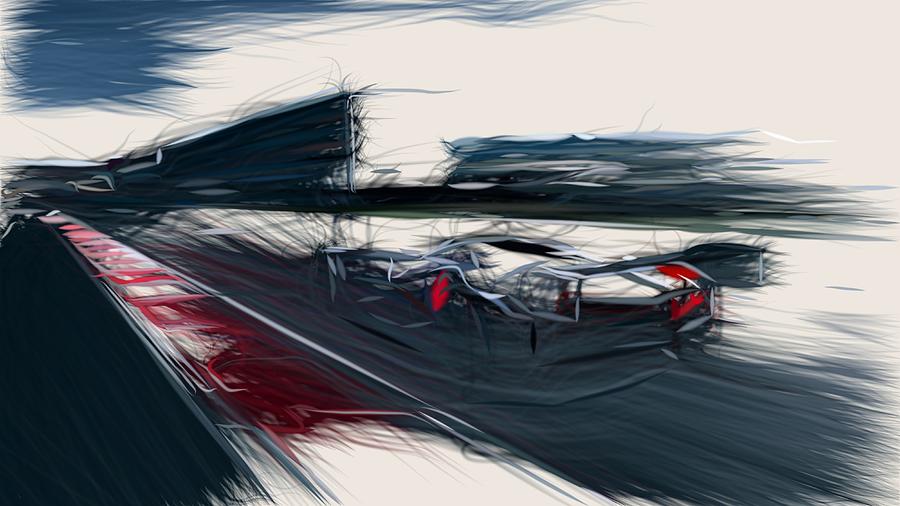 Peugeot L750 R HYbrid Drawing #3 Digital Art by CarsToon Concept