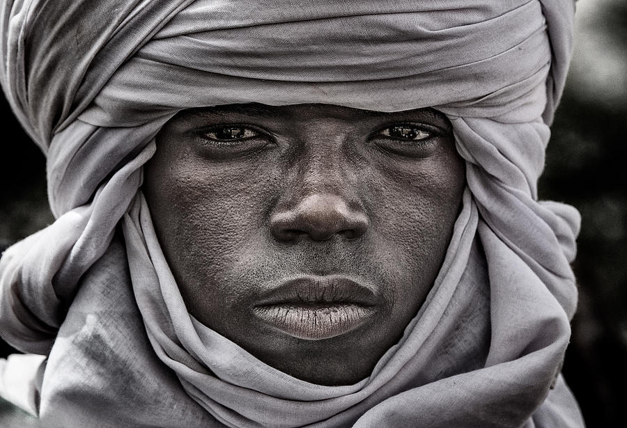 Portrait Photograph - Peul Man At The Gerewol Festival - Niger #2 by Joxe Inazio Kuesta Garmendia