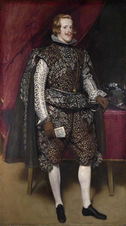 Portrait Painting - Philip IV of Spain in Brown and Silver #2 by Diego Velazquez