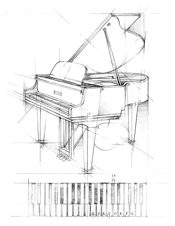 Music Painting - Piano Sketch #2 by Ethan Harper