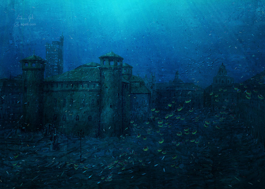 Fish Digital Art - Piazza Castello pesci by Andrea Gatti