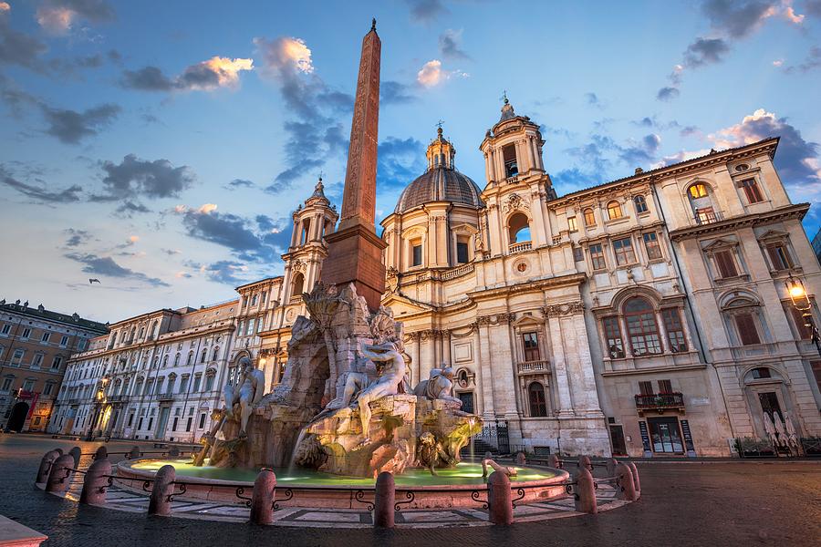 Fountain Photograph - Piazza Navona At The Obelisk #2 by Sean Pavone