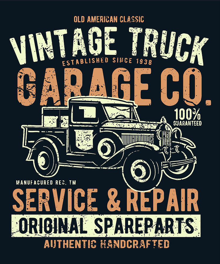 Vintage Digital Art - Pickup Truck #2 by Long Shot