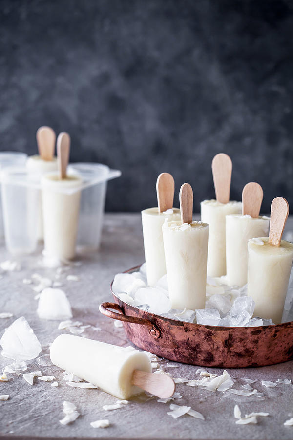 Pina Colada Popsicles Made From Coconut Milk, Pineapple Juice And Rum Extract #2 Photograph by Kati Finell