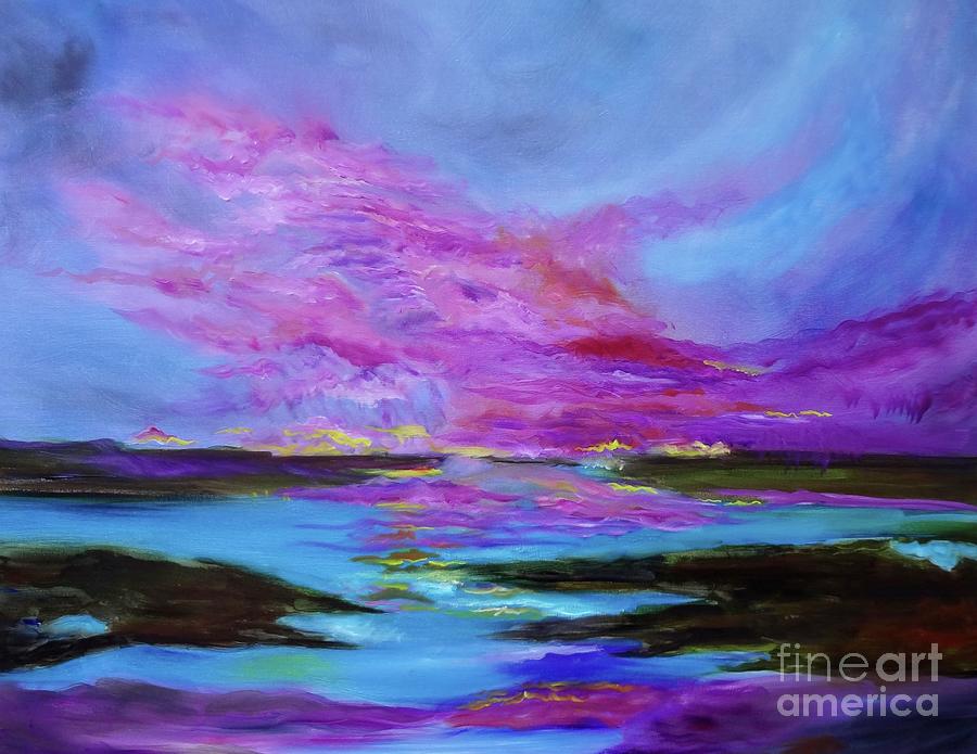 Pink sunset #2 Painting by Jenny Lee