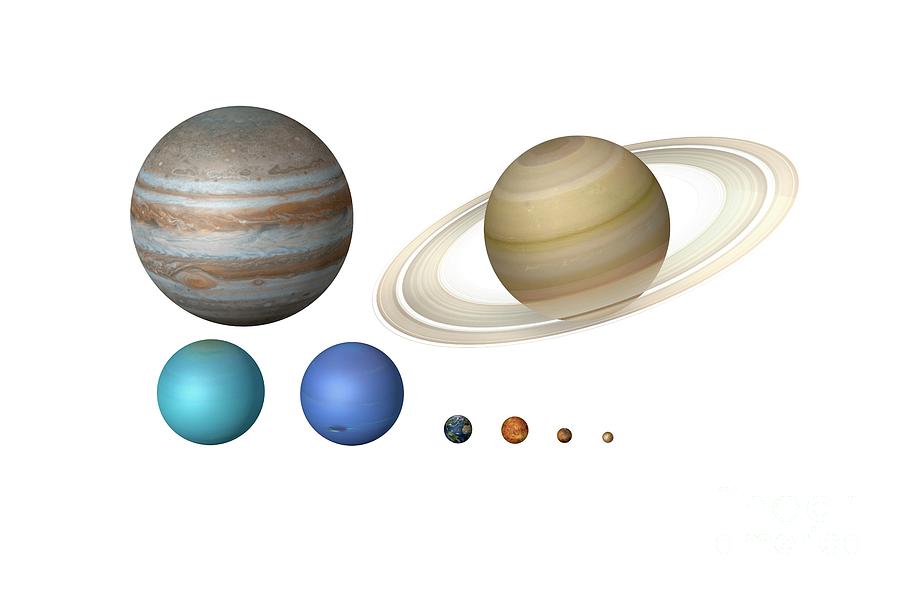 Planetary Size Comparison #2 Photograph by Mikkel Juul Jensen/science Photo Library