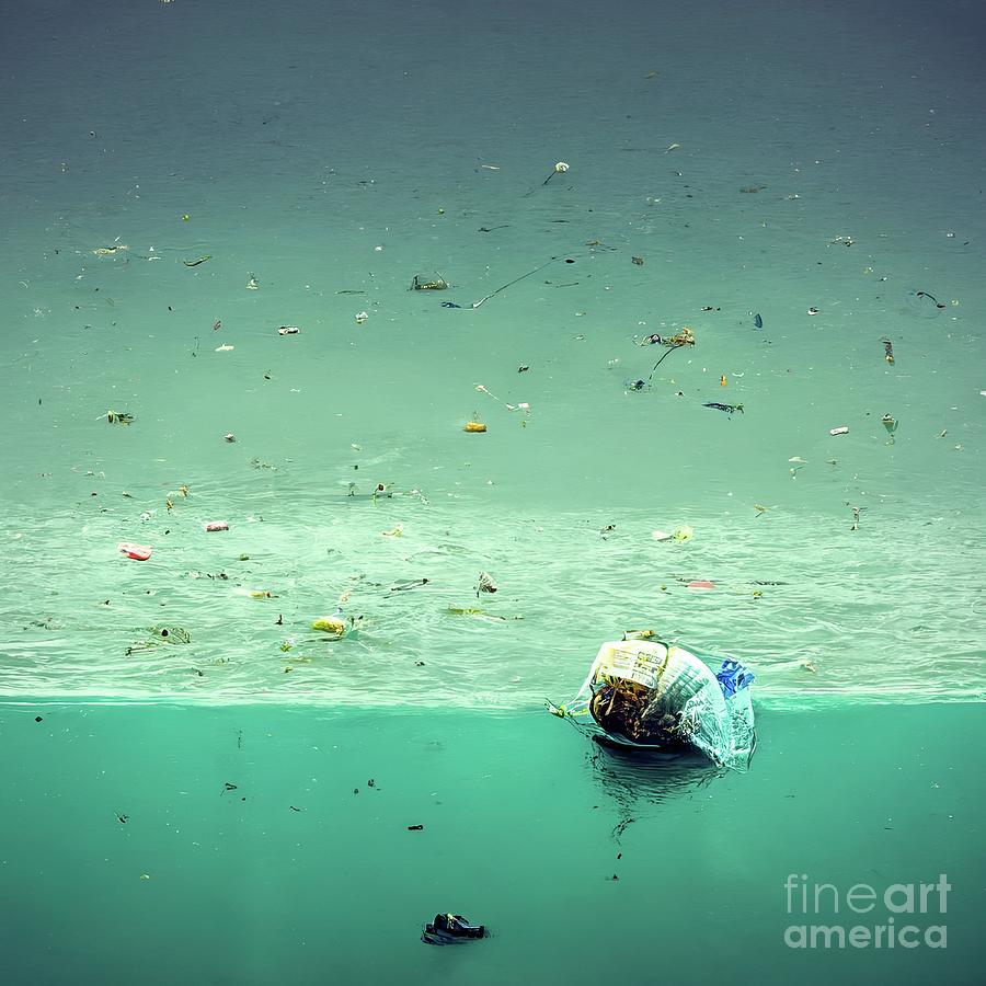 Bottle Photograph - Plastic Pollution In Ocean #2 by Richard Jones/science Photo Library