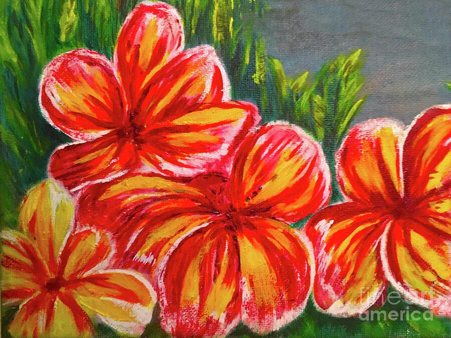 Plumeria Flower Painting by Michael Silbaugh