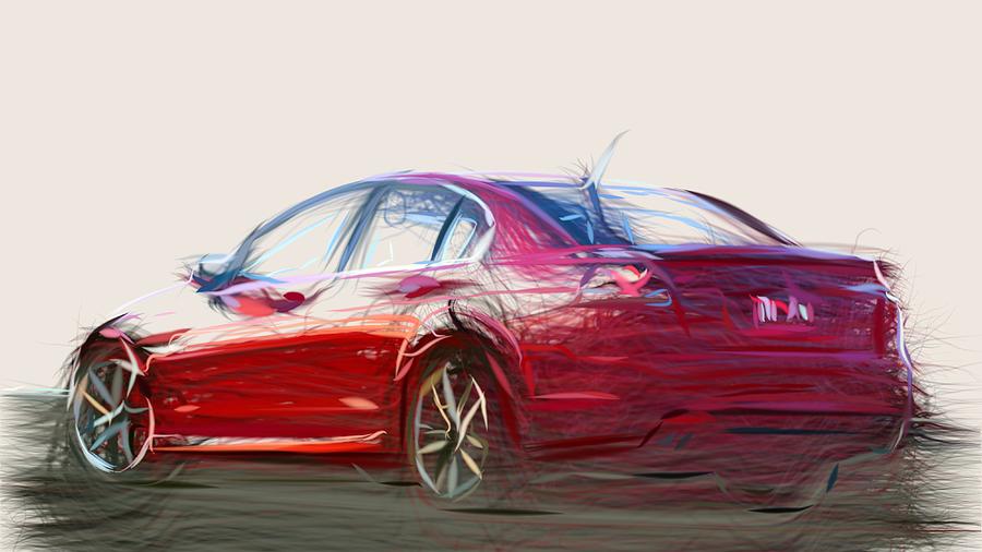 Pontiac G8 GT Draw #2 Digital Art by CarsToon Concept