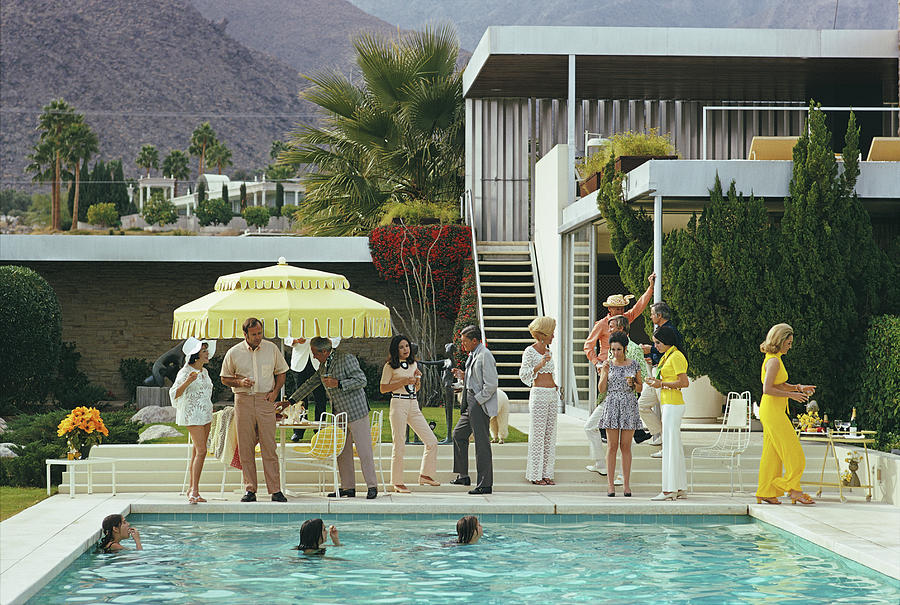 People Photograph - Poolside Party by Slim Aarons