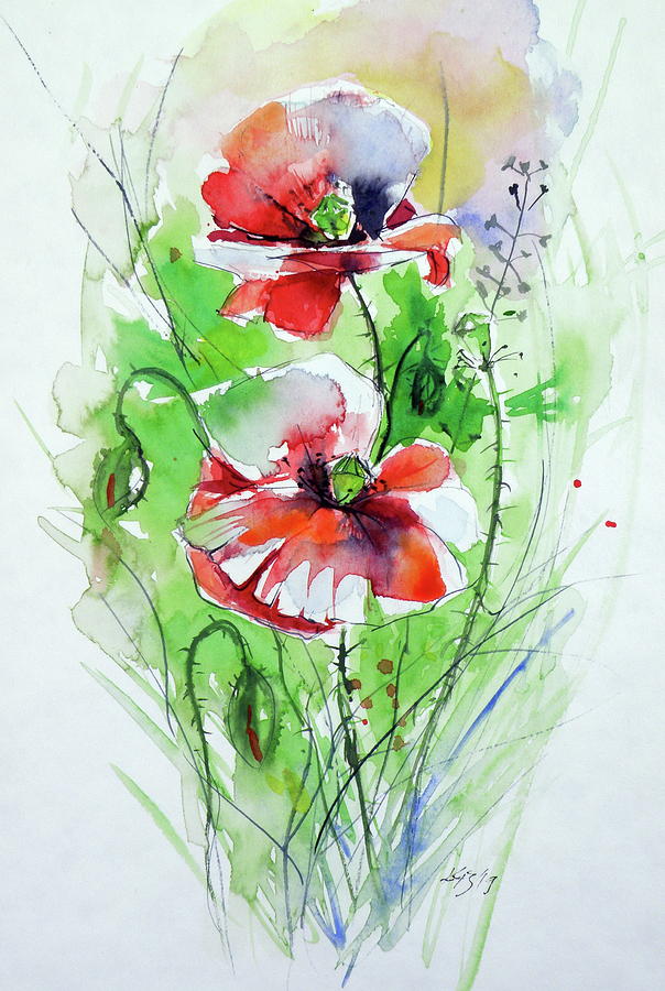 Poppies of summer #2 Painting by Kovacs Anna Brigitta