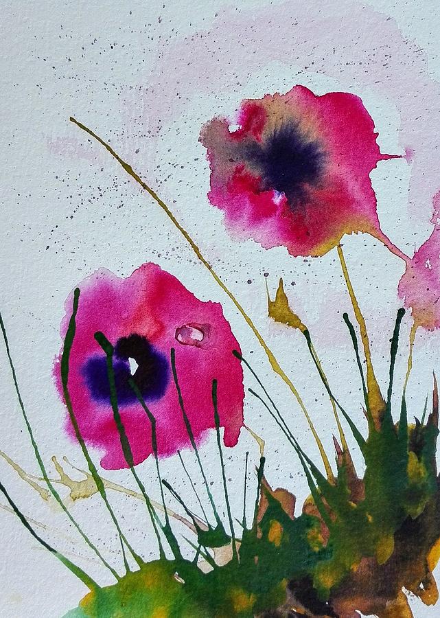 Poppies #3 Painting by Sandie Croft