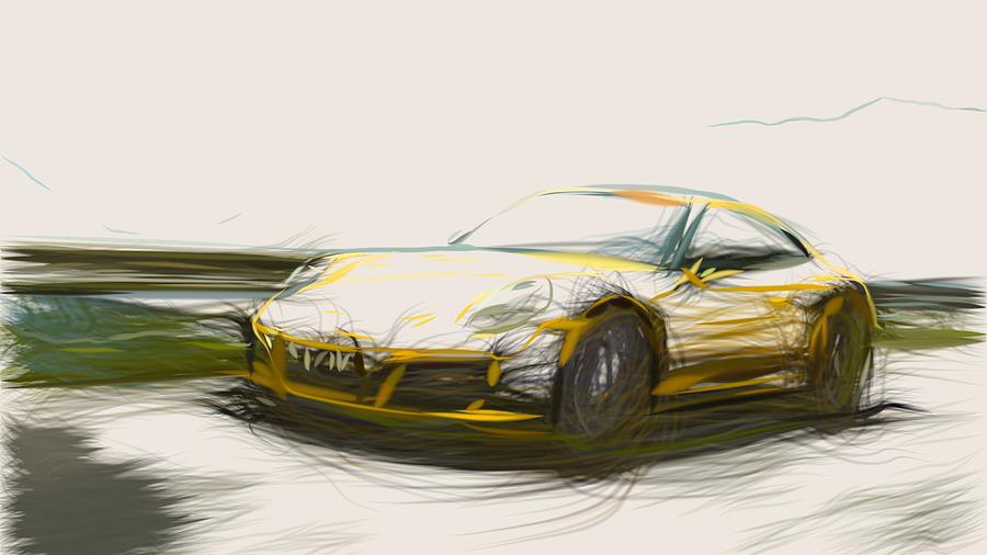 Porsche 911 Carrera T Drawing #3 Digital Art by CarsToon Concept