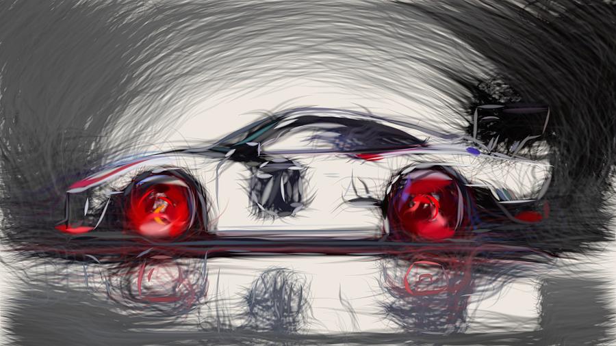 Porsche 935 Drawing #3 Digital Art by CarsToon Concept