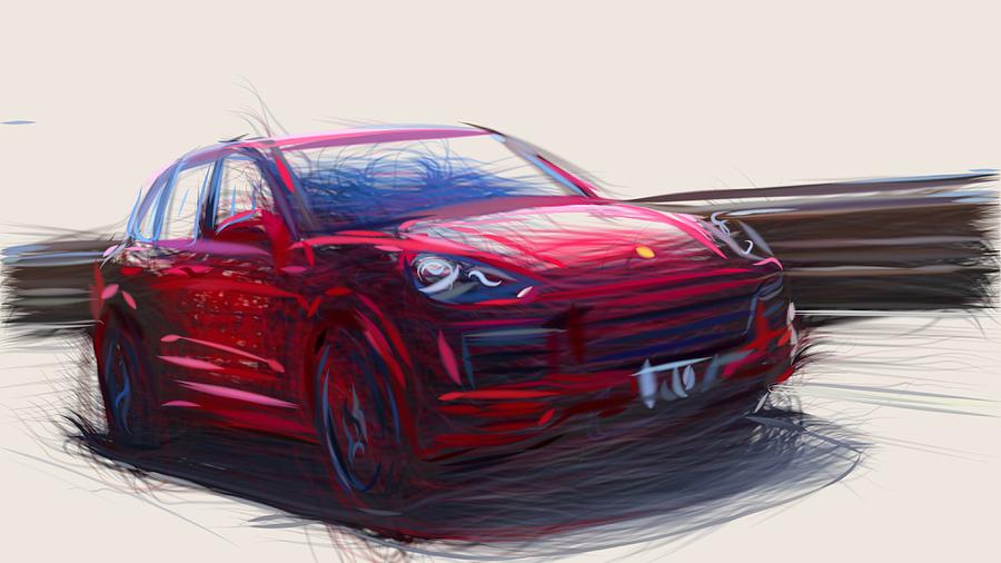 Porsche Cayenne GTS Draw #2 Digital Art by CarsToon Concept